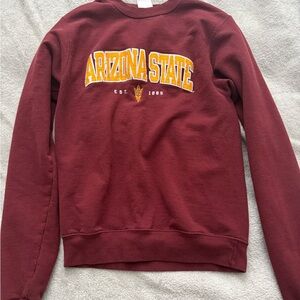 Champion Maroon Crewneck with Gold Arizona State Logo